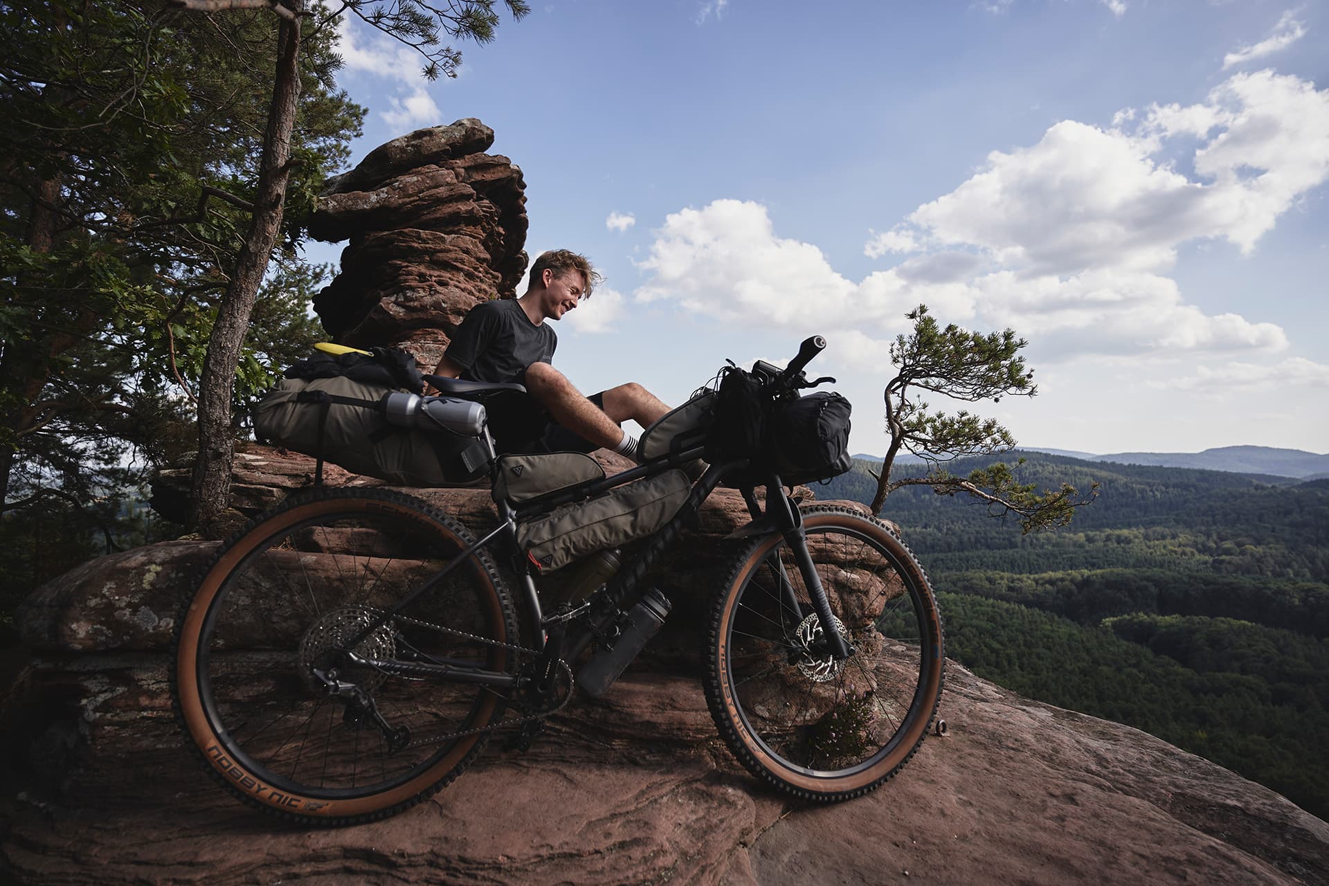 Photo of Lennart on a bikepacking trip